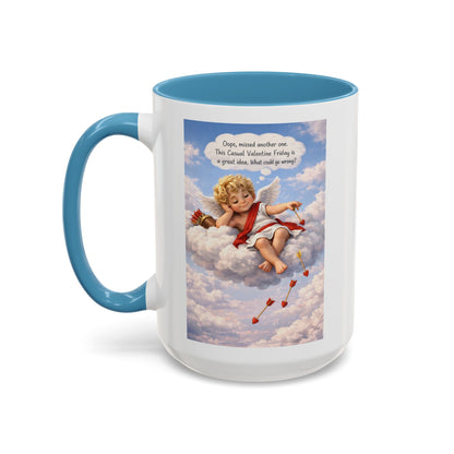 Oops, Missed Another One - Funny Cupid Coffee Mug | Casual Valentine Friday Mug | Valentine’s Day Humor Gift