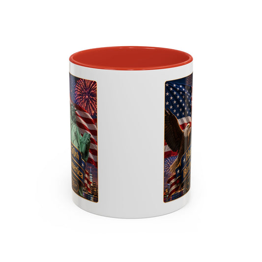Patriotic Coffee Mug — "Happy 250th Birthday America 1776–2026"