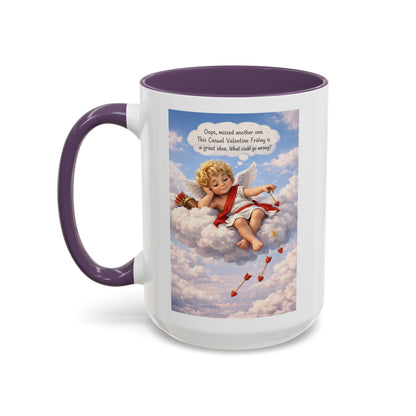 Oops, Missed Another One - Funny Cupid Coffee Mug | Casual Valentine Friday Mug | Valentine’s Day Humor Gift