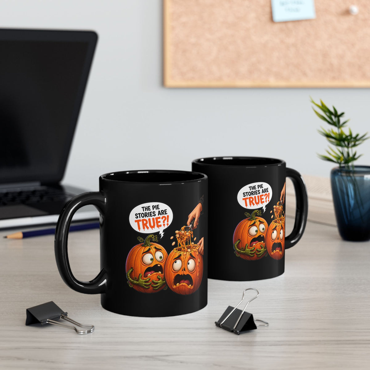 The Pie Stories Are True?! v2 – Halloween Black Coffee Mug (11oz/15oz)