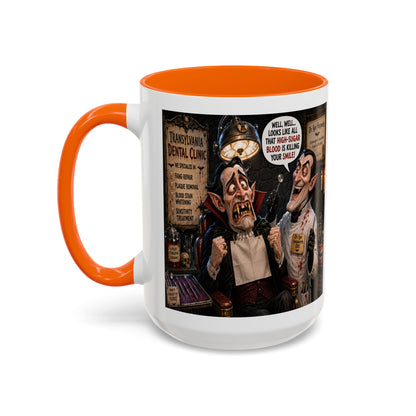 The Count’s Sugar Problem — Funny Vampire Halloween Mug (Accent Colors - Black, Red, Orange, Purple, Pink 11oz/15oz)