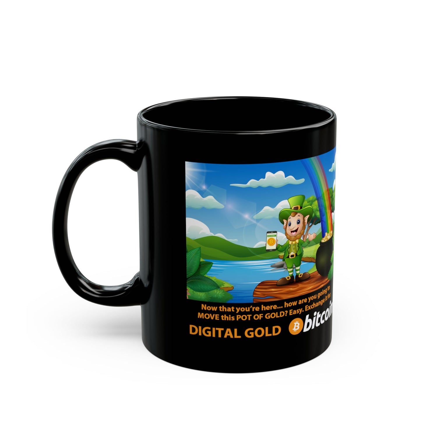 Pot of Gold for Digital Gold Bitcoin St. Patrick’s Day Mug (11oz/15oz)