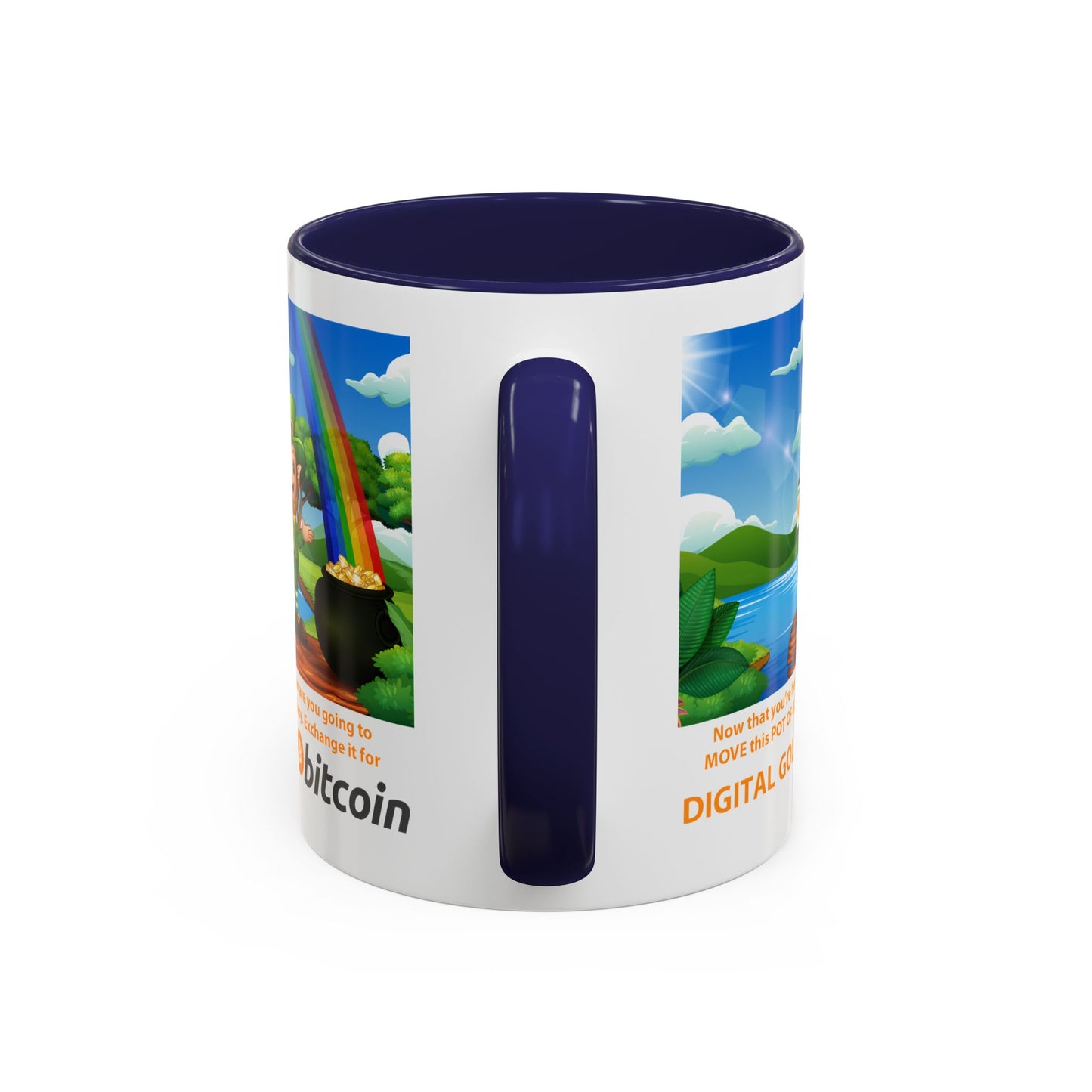 Digital Gold Accent Coffee Mug - St. Patrick's Day Gift for Cryptocurrency Enthusiasts