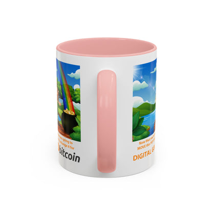Digital Gold Accent Coffee Mug - St. Patrick's Day Gift for Cryptocurrency Enthusiasts