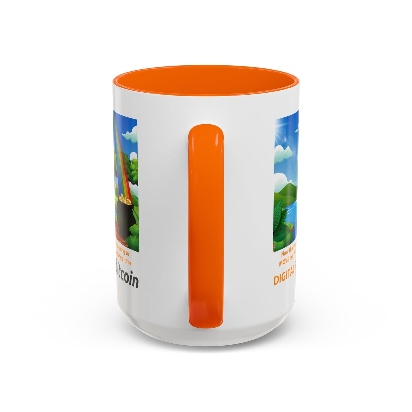 Digital Gold Accent Coffee Mug - St. Patrick's Day Gift for Cryptocurrency Enthusiasts