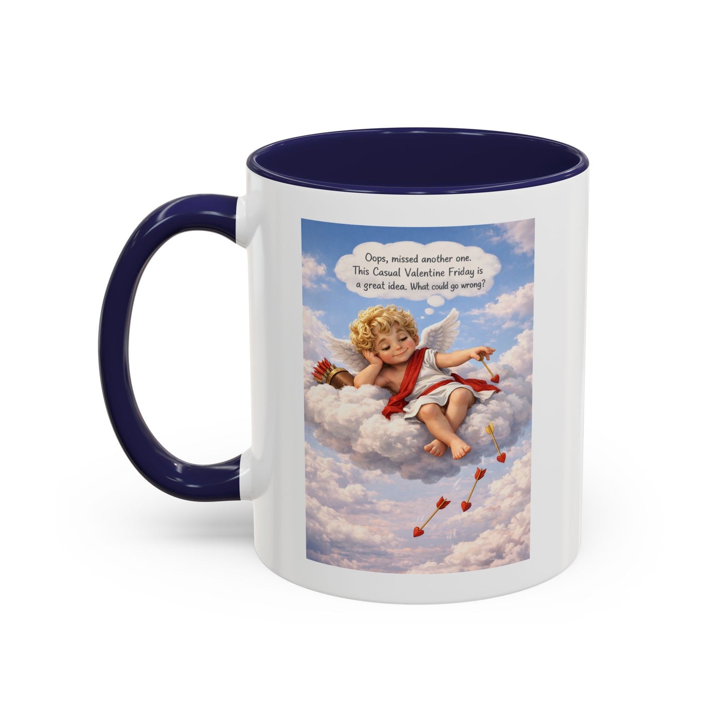 Oops, Missed Another One - Funny Cupid Coffee Mug | Casual Valentine Friday Mug | Valentine’s Day Humor Gift