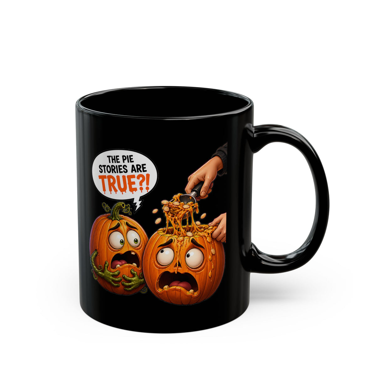 The Pie Stories Are True?! v2 – Halloween Black Coffee Mug (11oz/15oz)