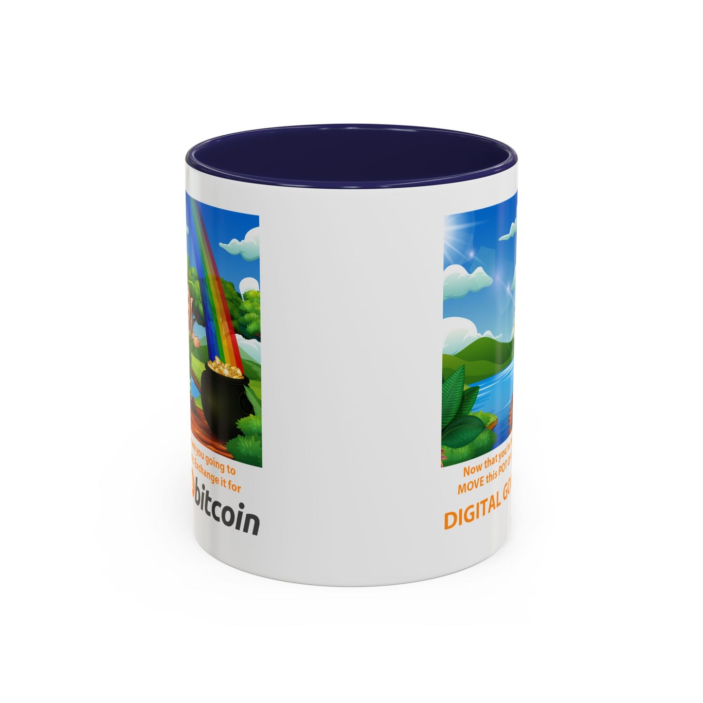 Digital Gold Accent Coffee Mug - St. Patrick's Day Gift for Cryptocurrency Enthusiasts