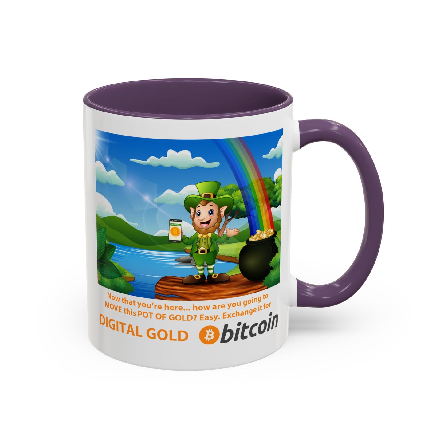 Digital Gold Accent Coffee Mug - St. Patrick's Day Gift for Cryptocurrency Enthusiasts