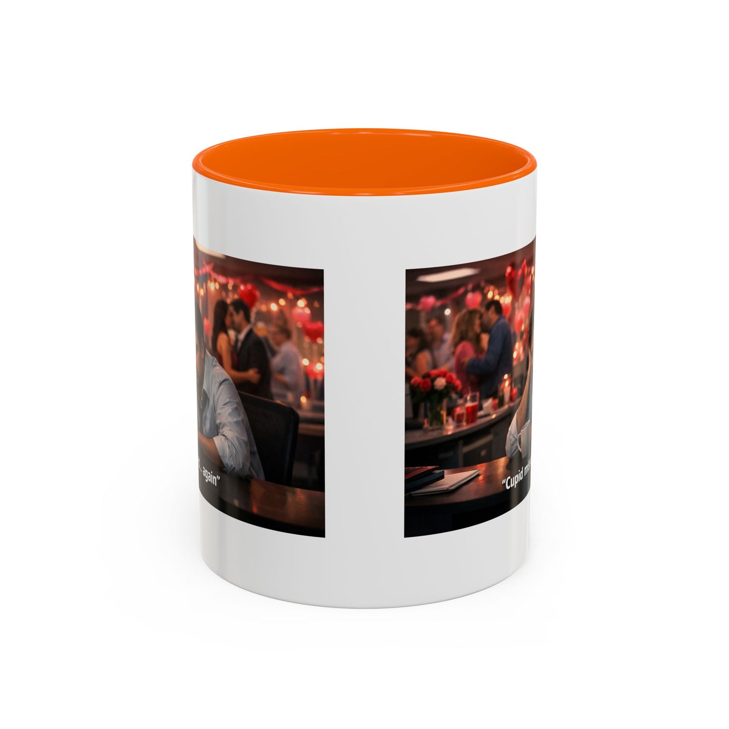 Cupid Missed… Again Funny Valentine Office Party Coffee Mug | Anti-Valentine Humorous Work Mug