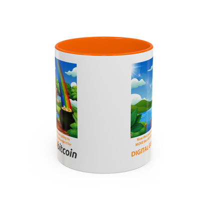 Digital Gold Accent Coffee Mug - St. Patrick's Day Gift for Cryptocurrency Enthusiasts