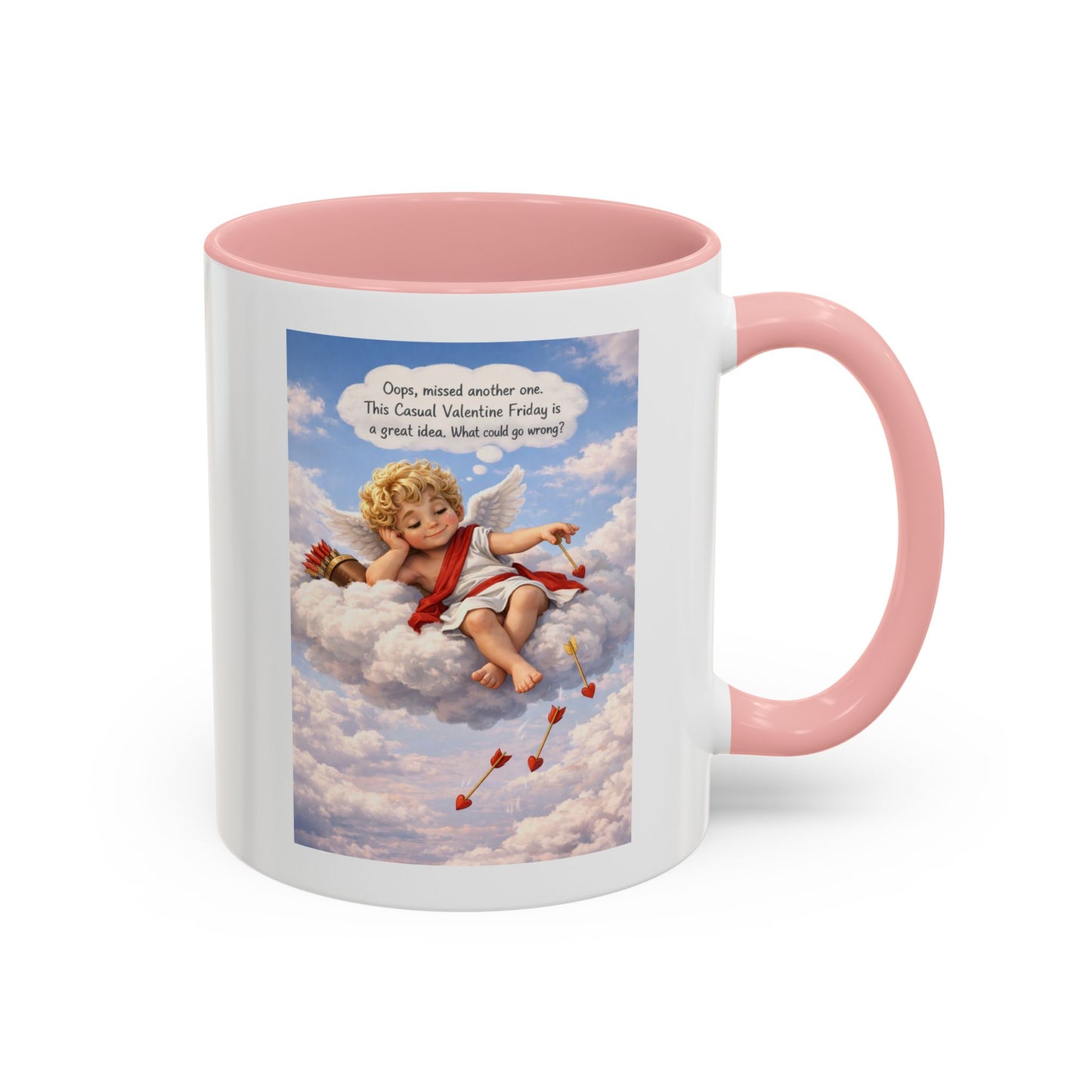 Oops, Missed Another One - Funny Cupid Coffee Mug | Casual Valentine Friday Mug | Valentine’s Day Humor Gift
