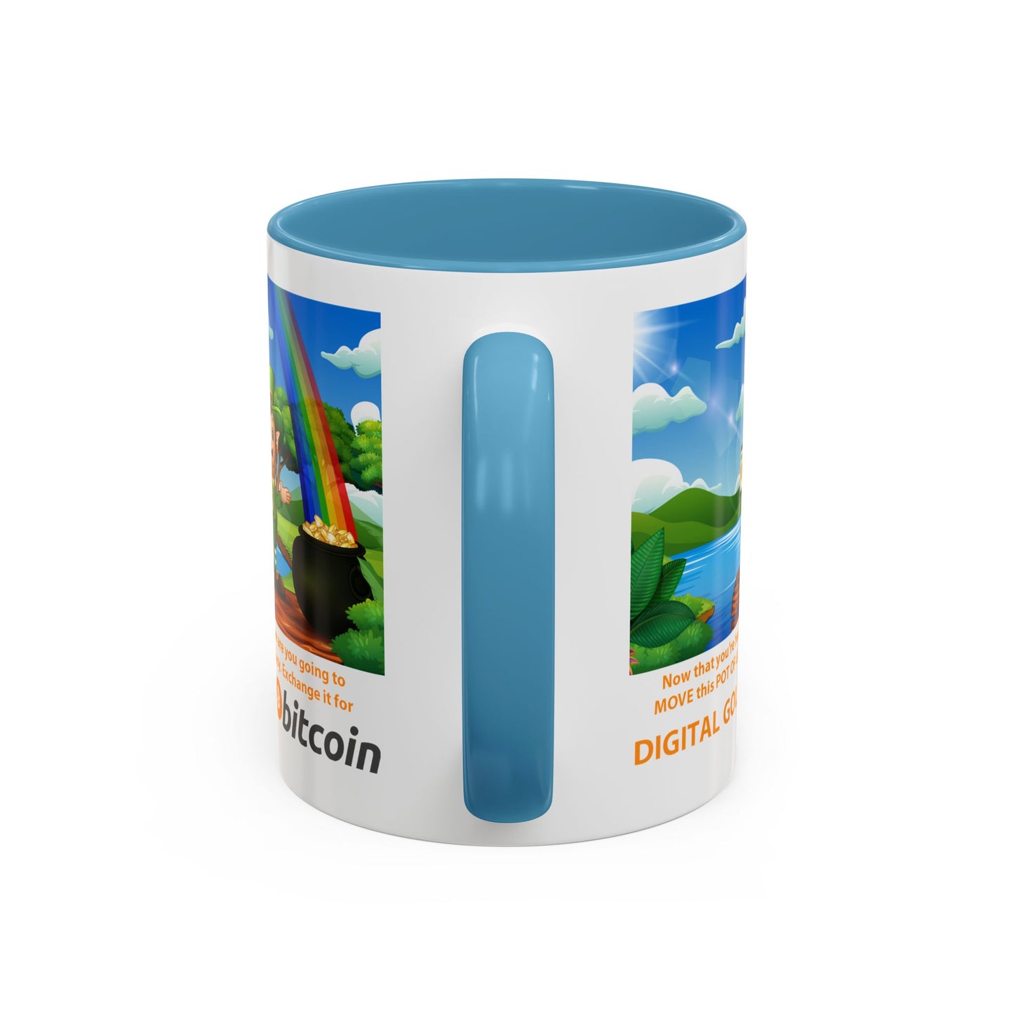 Digital Gold Accent Coffee Mug - St. Patrick's Day Gift for Cryptocurrency Enthusiasts