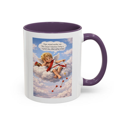 Oops, Missed Another One - Funny Cupid Coffee Mug | Casual Valentine Friday Mug | Valentine’s Day Humor Gift
