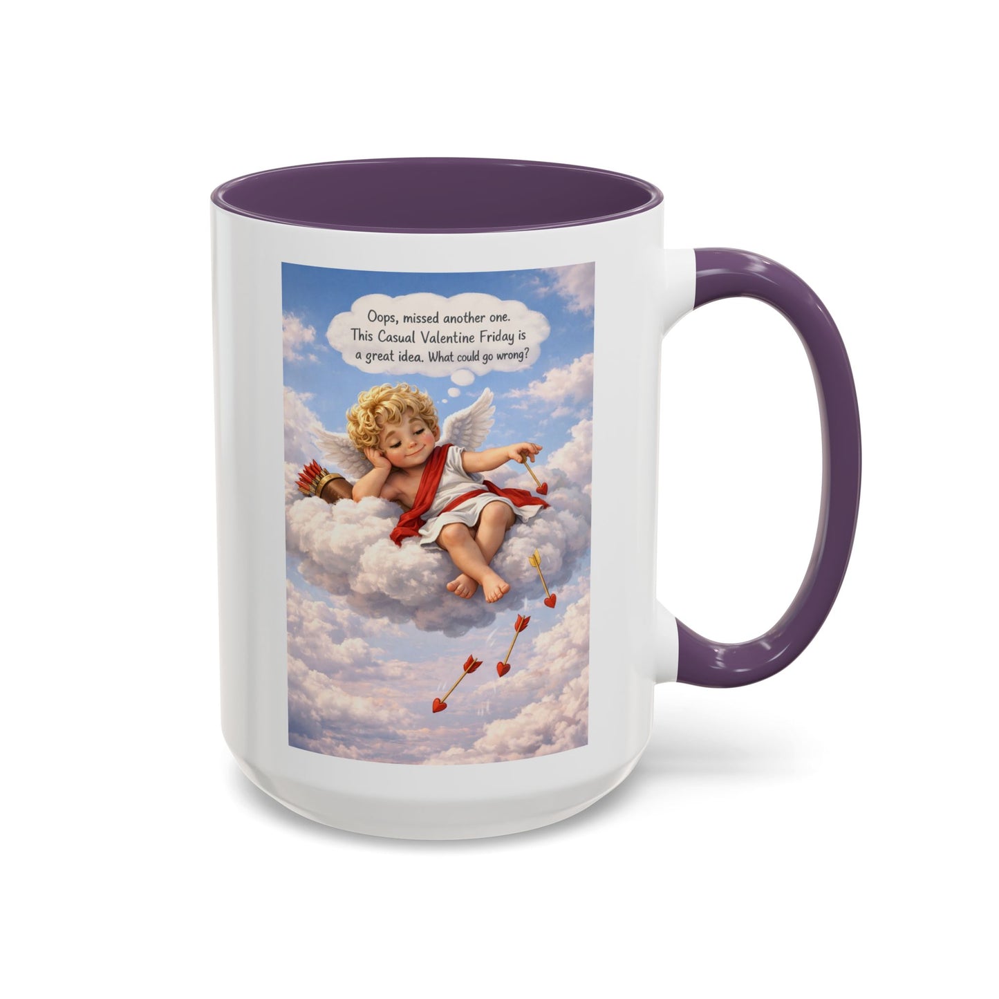 Oops, Missed Another One - Funny Cupid Coffee Mug | Casual Valentine Friday Mug | Valentine’s Day Humor Gift