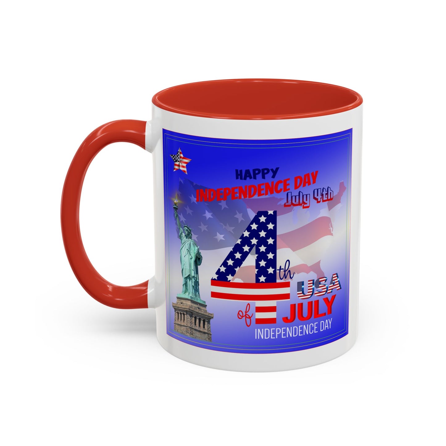 Patriotic Independence Day Statue of Liberty Flag Design Coffee Mug