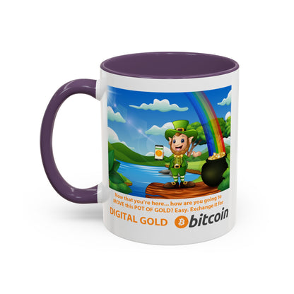Digital Gold Accent Coffee Mug - St. Patrick's Day Gift for Cryptocurrency Enthusiasts