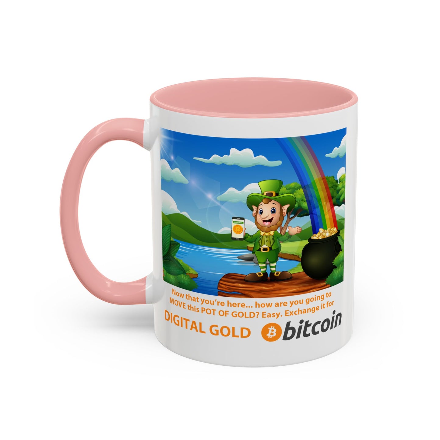 Digital Gold Accent Coffee Mug - St. Patrick's Day Gift for Cryptocurrency Enthusiasts