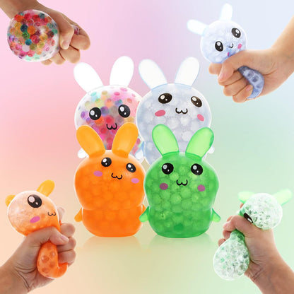 4 Pack Squishy Easter Bunny Stress Balls for Easter Basket Stuffers