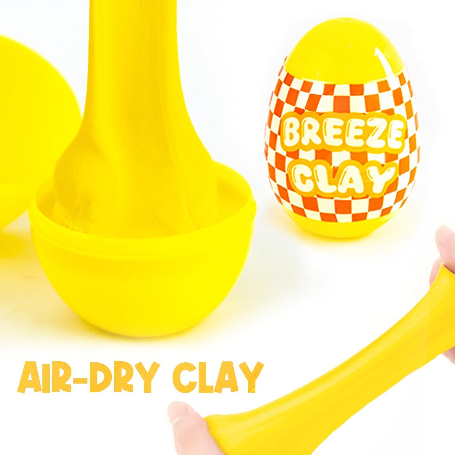 6 Pack Prefilled Eggs with Slime Play Sand Air Dry Clay Dough - Easter Basket Stuffers