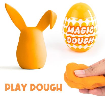 6 Pack Prefilled Eggs with Slime Play Sand Air Dry Clay Dough - Easter Basket Stuffers