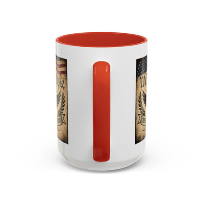 We The People 250th Anniversary Coffee Mug - Patriotic American Semicentennial Red or Blue Accent Mug