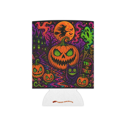 Trip or Treat - Psychedelic Halloween Beer and Soda Koozie