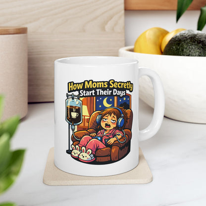 How Moms Secretly Start Their Days Coffee Mug – Funny Mother’s Day Gift for Moms