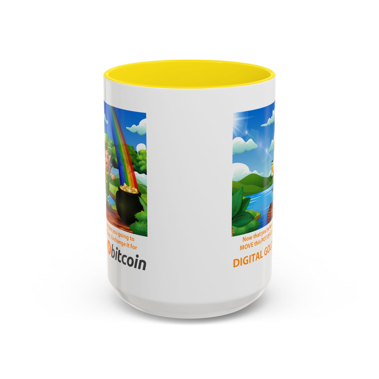 Digital Gold Accent Coffee Mug - St. Patrick's Day Gift for Cryptocurrency Enthusiasts