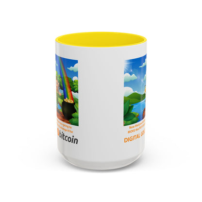 Digital Gold Accent Coffee Mug - St. Patrick's Day Gift for Cryptocurrency Enthusiasts