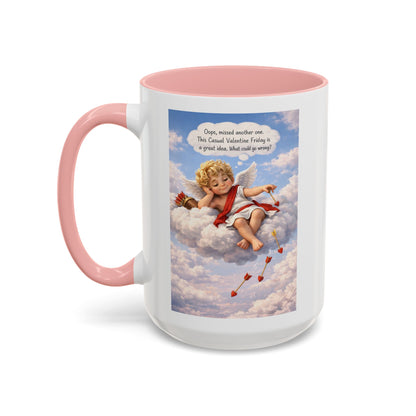 Oops, Missed Another One - Funny Cupid Coffee Mug | Casual Valentine Friday Mug | Valentine’s Day Humor Gift