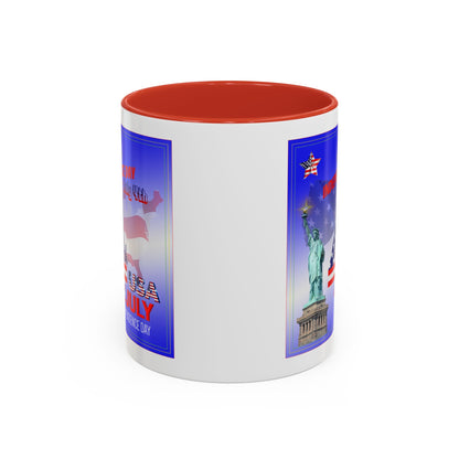 Patriotic Independence Day Statue of Liberty Flag Design Coffee Mug