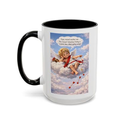 Oops, Missed Another One - Funny Cupid Coffee Mug | Casual Valentine Friday Mug | Valentine’s Day Humor Gift