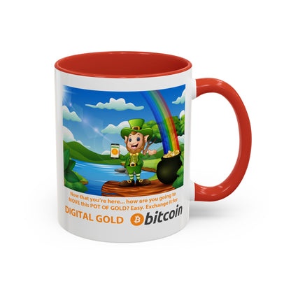 Digital Gold Accent Coffee Mug - St. Patrick's Day Gift for Cryptocurrency Enthusiasts