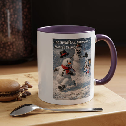 Snowman Mug – Humorous Winter Coffee Cup (The moment F.T. Snowman realizes 2 things)
