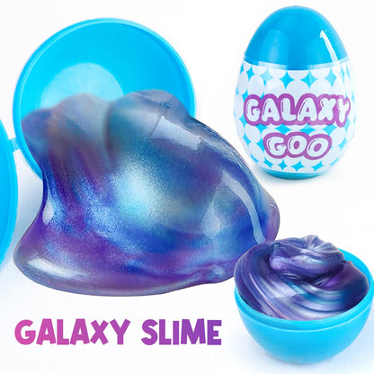 6 Pack Prefilled Eggs with Slime Play Sand Air Dry Clay Dough - Easter Basket Stuffers