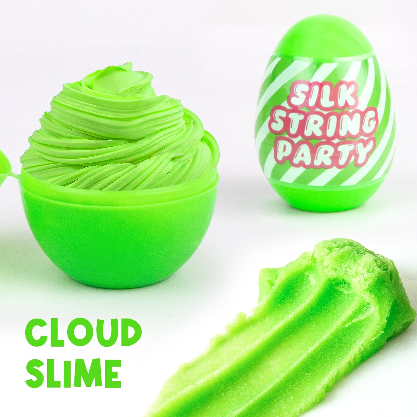 6 Pack Prefilled Eggs with Slime Play Sand Air Dry Clay Dough - Easter Basket Stuffers