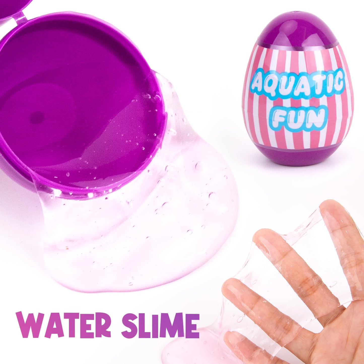 6 Pack Prefilled Eggs with Slime Play Sand Air Dry Clay Dough - Easter Basket Stuffers