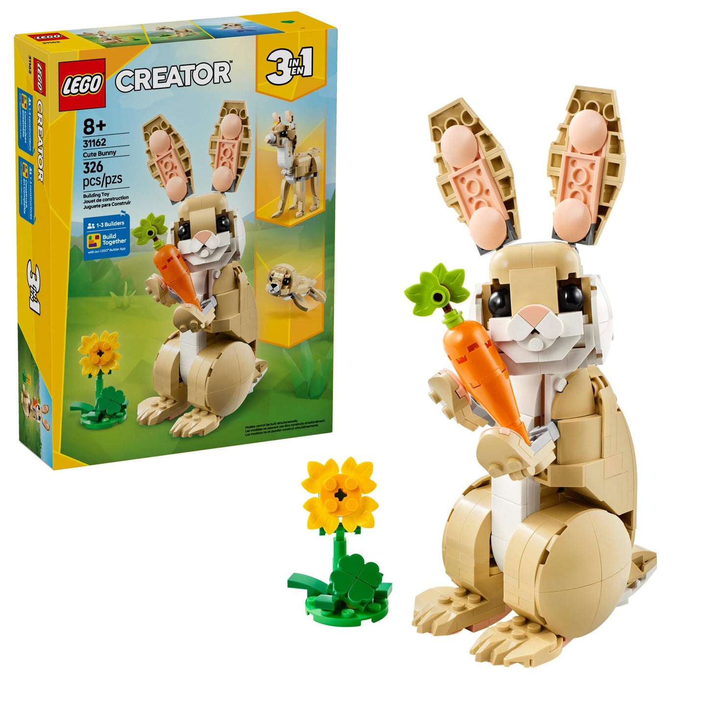 LEGO Creator 3 in 1 Cute Bunny Toy - Gift Idea for Easter