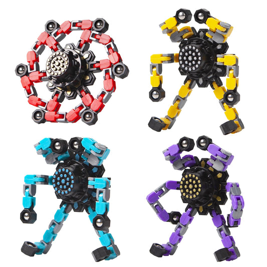 Easter Basket Stuffers - Transformable Fidget Spinners, 4 Pcs and Colors