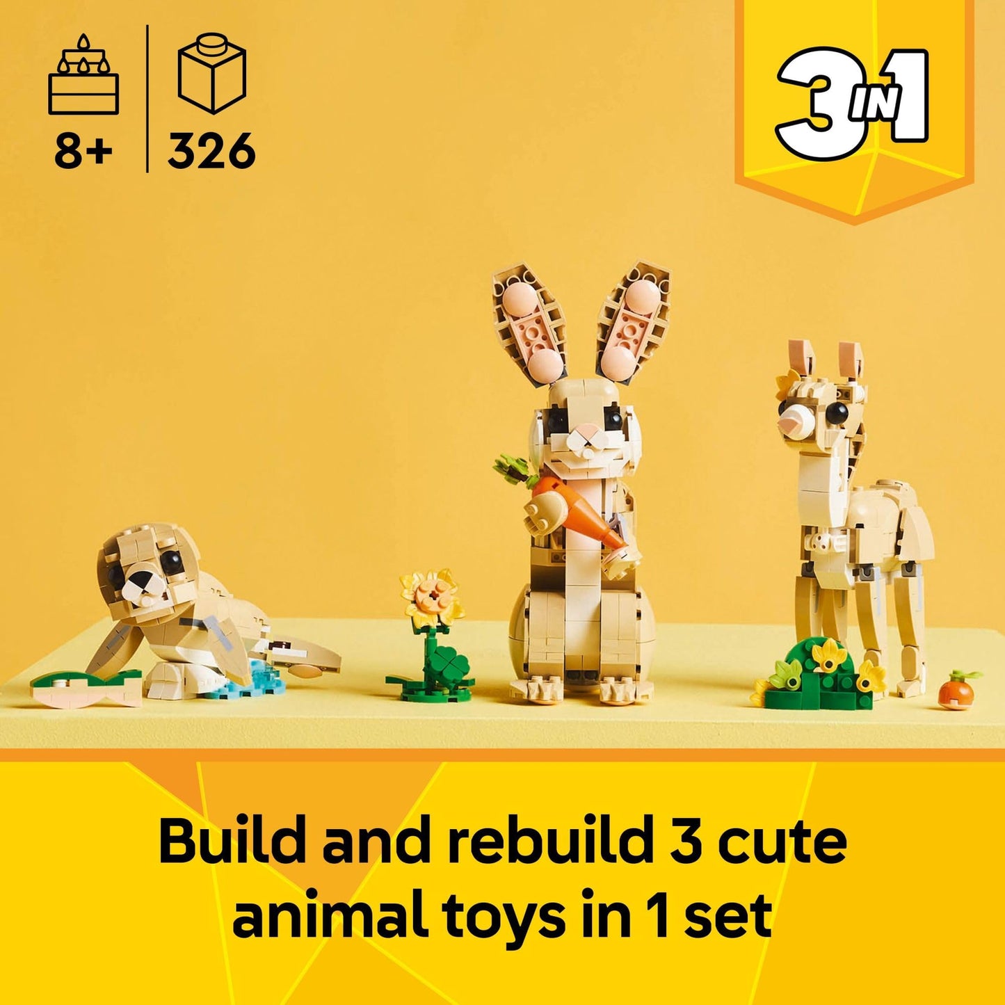 LEGO Creator 3 in 1 Cute Bunny Toy - Gift Idea for Easter
