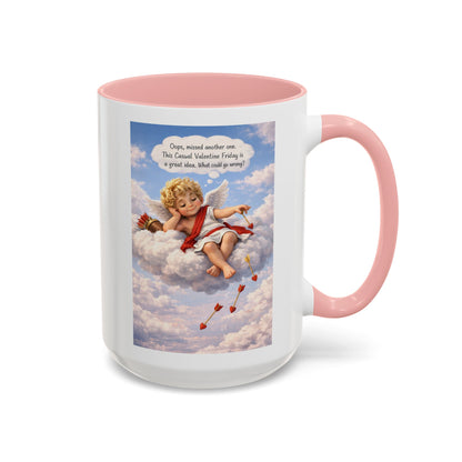 Oops, Missed Another One - Funny Cupid Coffee Mug | Casual Valentine Friday Mug | Valentine’s Day Humor Gift