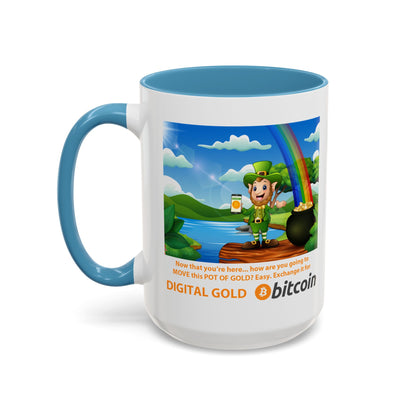 Digital Gold Accent Coffee Mug - St. Patrick's Day Gift for Cryptocurrency Enthusiasts