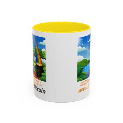 Digital Gold Accent Coffee Mug - St. Patrick's Day Gift for Cryptocurrency Enthusiasts