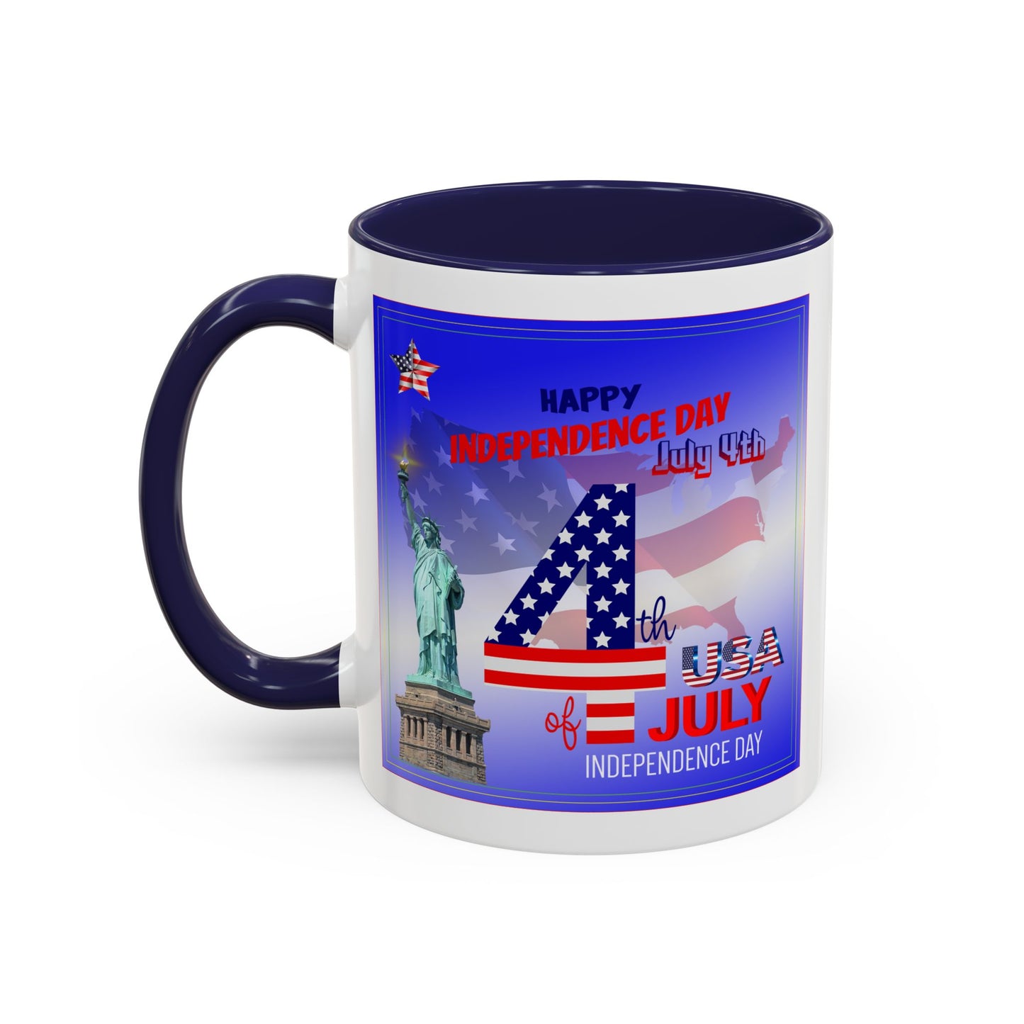 Patriotic Independence Day Statue of Liberty Flag Design Coffee Mug