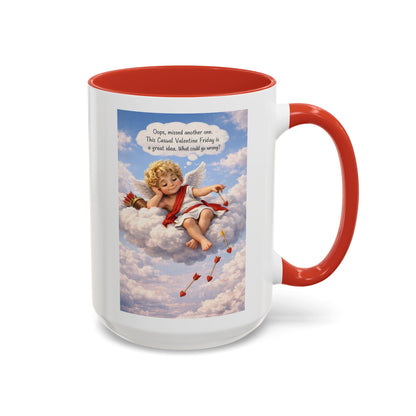 Oops, Missed Another One - Funny Cupid Coffee Mug | Casual Valentine Friday Mug | Valentine’s Day Humor Gift