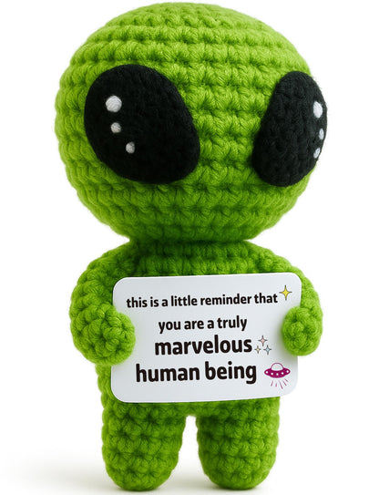 Valentine's Day / World UFO Day Funny Gag Crochet Alien Plush