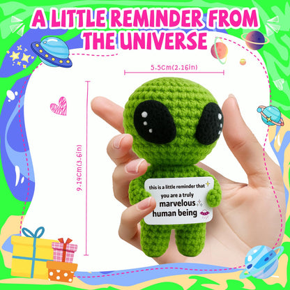 Valentine's Day / World UFO Day Funny Gag Crochet Alien Plush