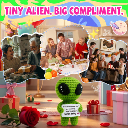 Valentine's Day / World UFO Day Funny Gag Crochet Alien Plush