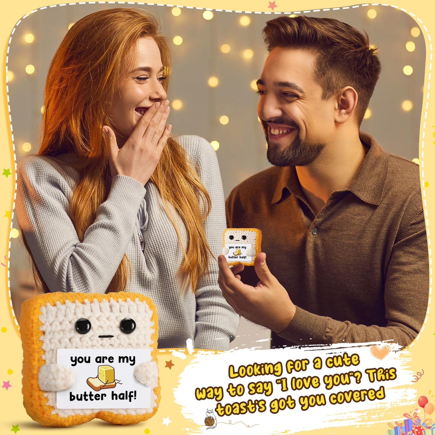 "You Are My Butter Half!” Crochet Toast – Cute Romantic Valentine’s Day Gift